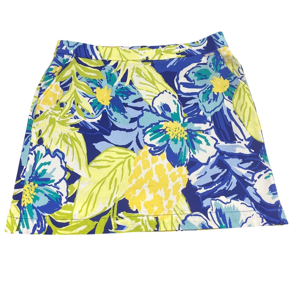 Rafaella Skort Women Large Floral Blue Green Tropical Active Golf Tennis Skirt